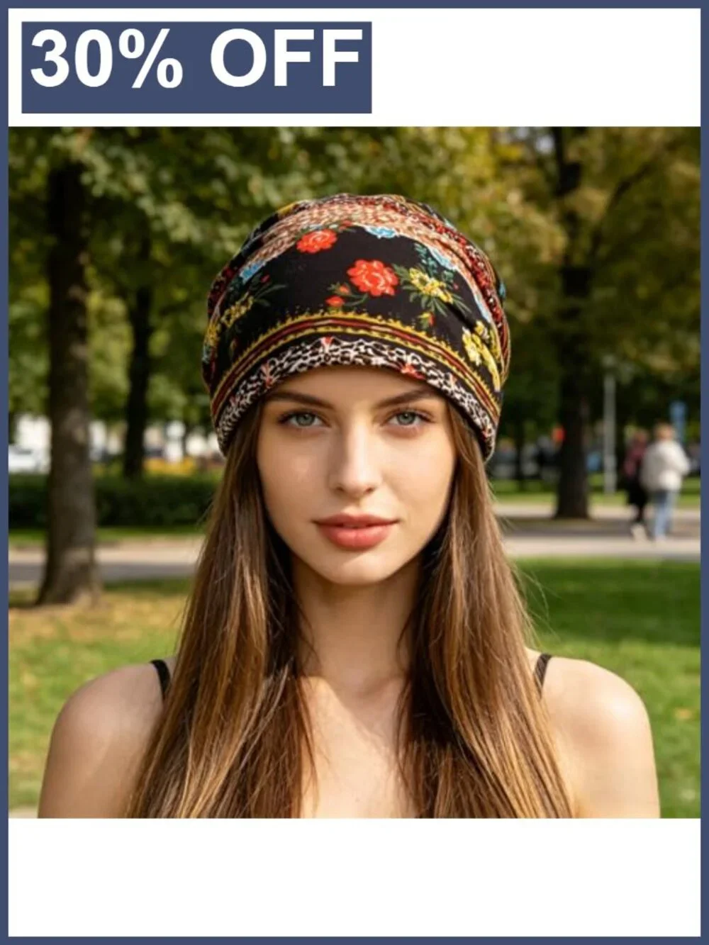 Women Cotton Stretch 2 Pack Slouchy Beanie Turban Headwrap